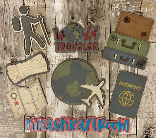 World Traveler Tiered Tray Set DIGITAL SVG File