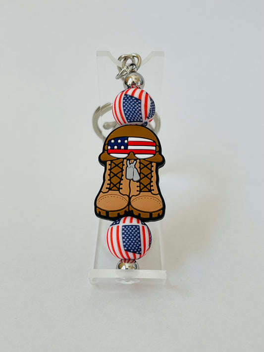 Rare/HTF/American Soldier beaded Keychain
