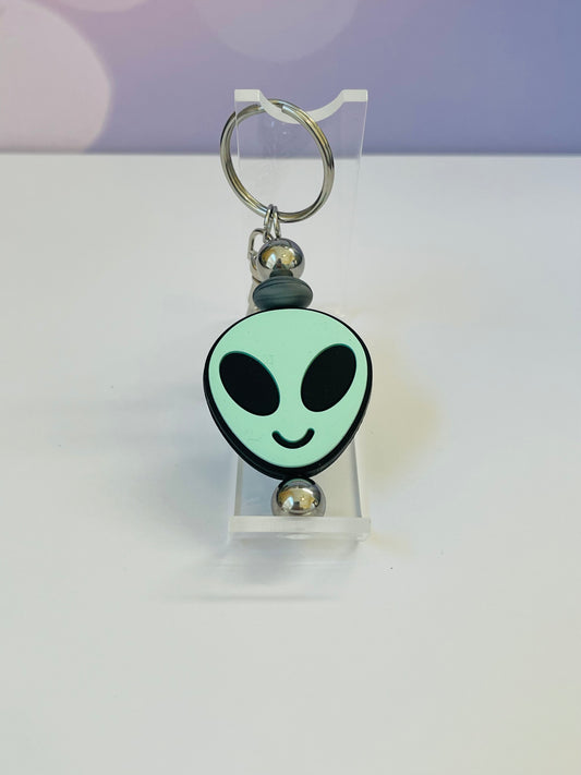Green Alien Beaded Keychain Bar